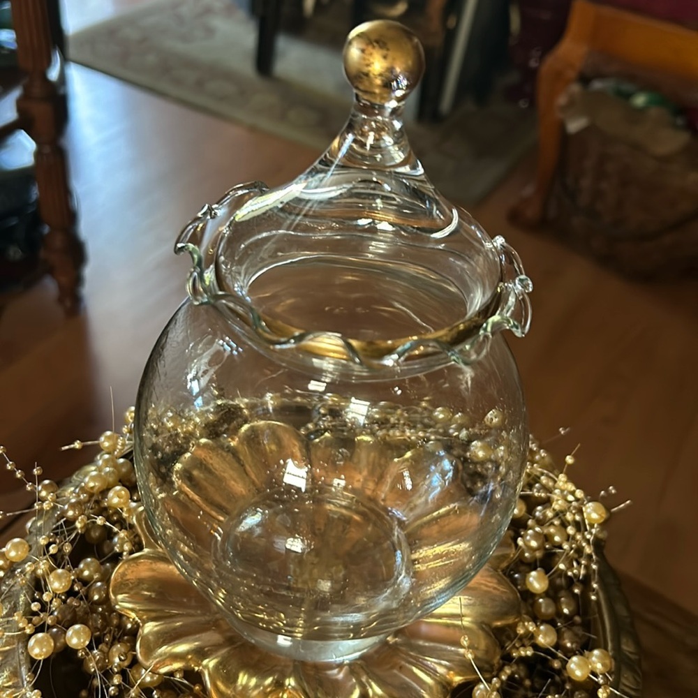 Vintage Footed Glass Candy Apothecary Jar